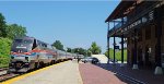Heritage unit 130 on recently-added Regional train 151 makes its stop at Lynchburg
